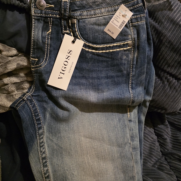 Vigoss Women's Dark Blue Straight Leg Jeans - Picture 3 of 6